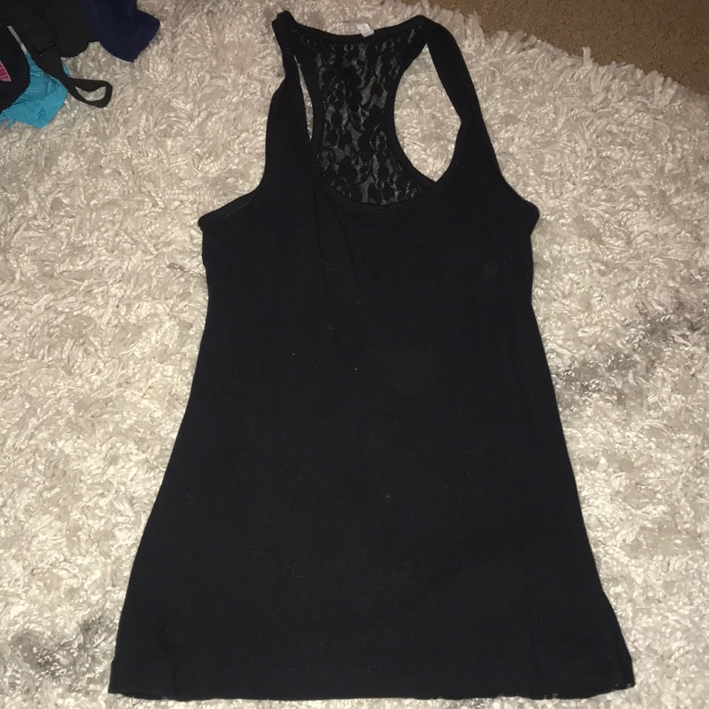 Lace back tank top